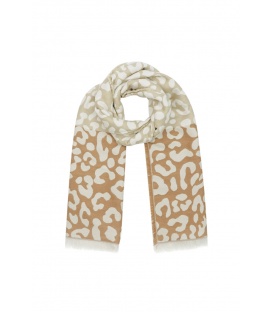 Beige warme winter sjaal met een mooie print