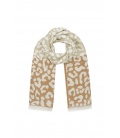 Beige warme winter sjaal met een mooie print