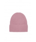 Roze warme gebreide muts