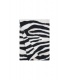 Zwarte, witte sjaal met zebra print