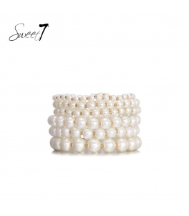 Armband met witte parels en goudkleur accenten van het merk Sweet7